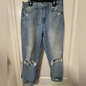 AE High-Waisted Distressed Mom Jeans